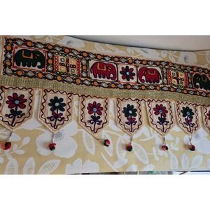 Fabric Elephant Embroidered Toran Wall Hanging Boho Hippie